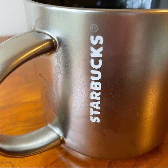 Starbucks‎ Stainless and Black Ceramic Mug - Picture 1 of 7